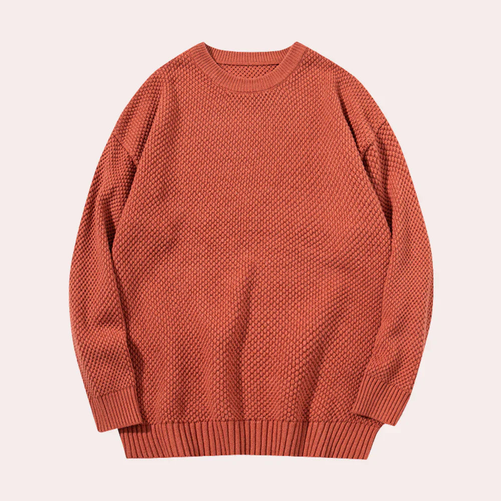 Vindjakke til mænd med en afslappet sweater med rund hals til mænd