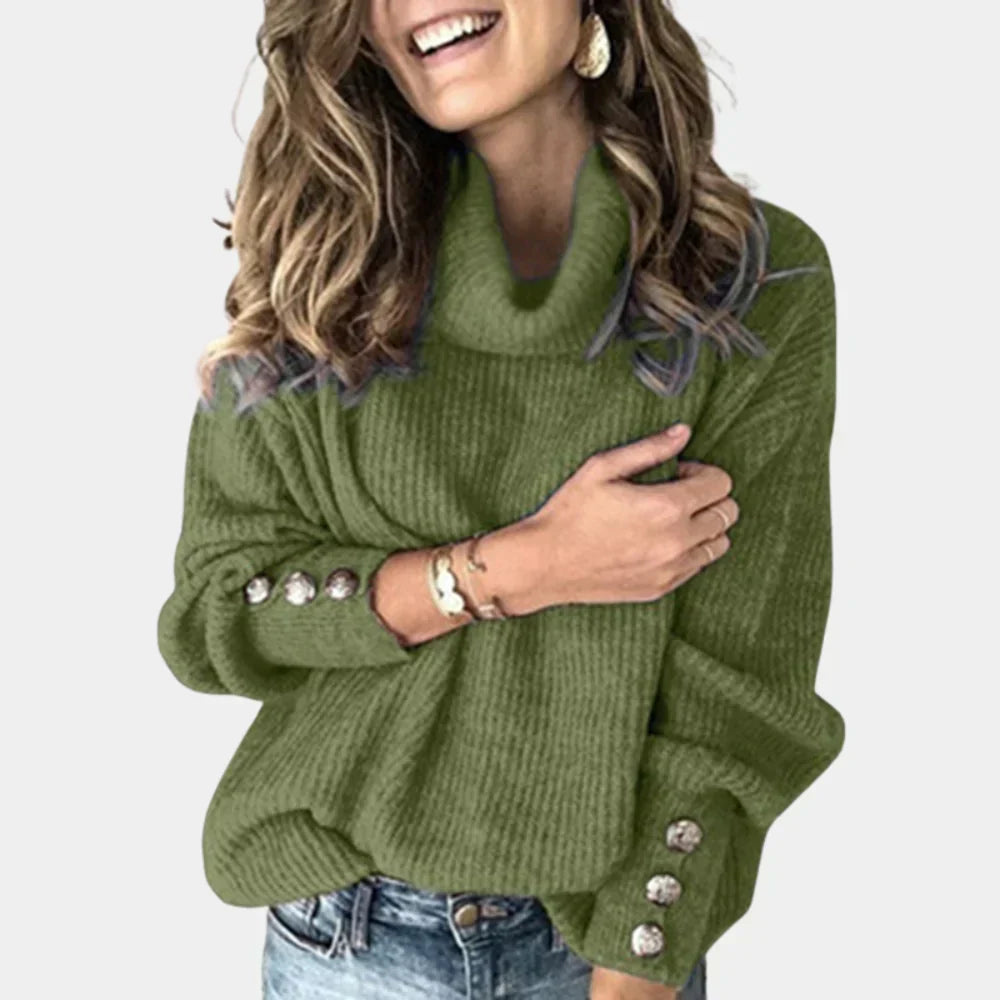 Strikket rullekrave sweater til kvinder