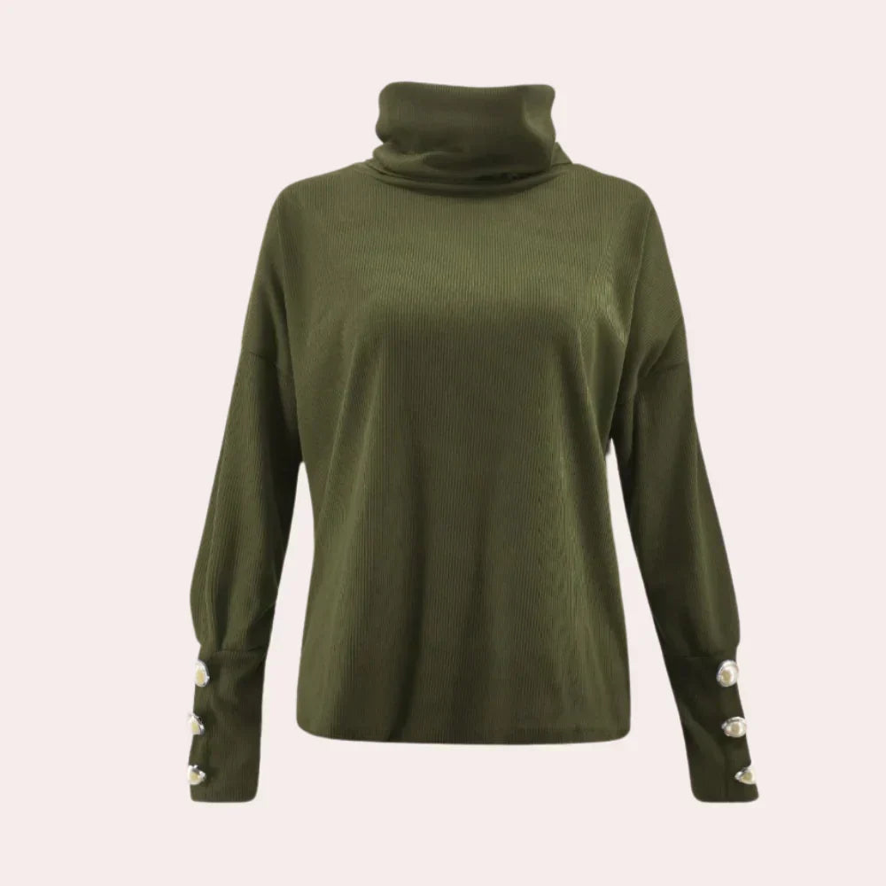 Strikket rullekrave sweater til kvinder