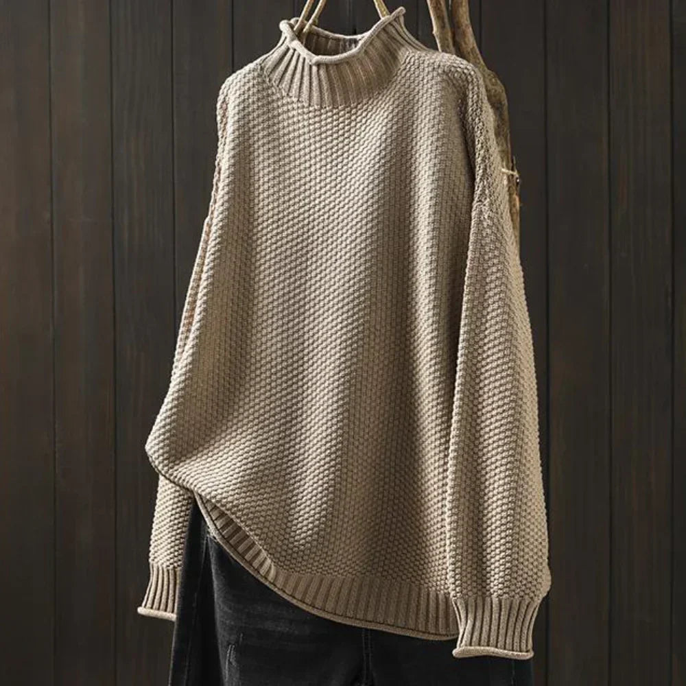 Theodora – elegant dametrøje med rullekrave