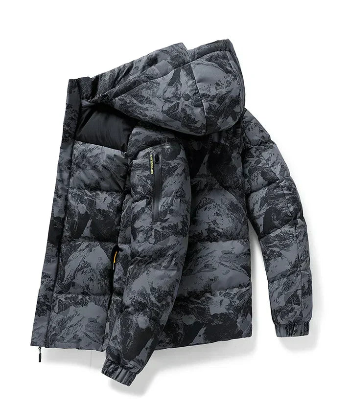 Camouflage vinterjakke til mænd - varm, stilfuld og perfekt til kolde dage