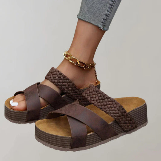 Ortopædiske platformssandaler til kvinder behagelige