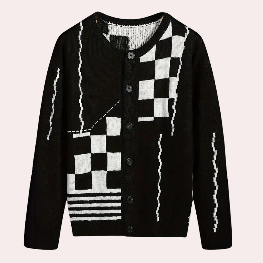 Keion - stribet cardigan til mænd