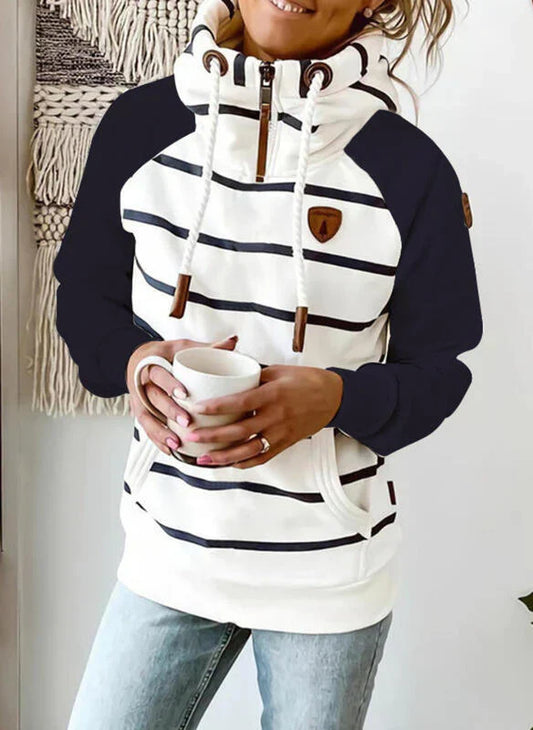 Janett | trendy og stilfuld stribet sweater
