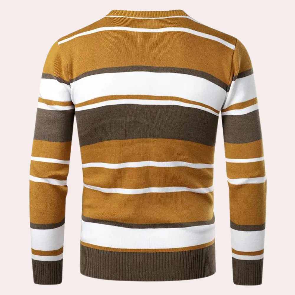 Meliko - afslappet stribet sweater til mænd