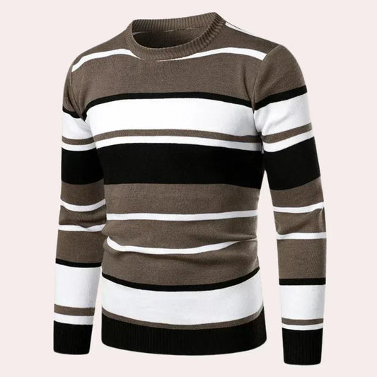 Meliko - afslappet stribet sweater til mænd