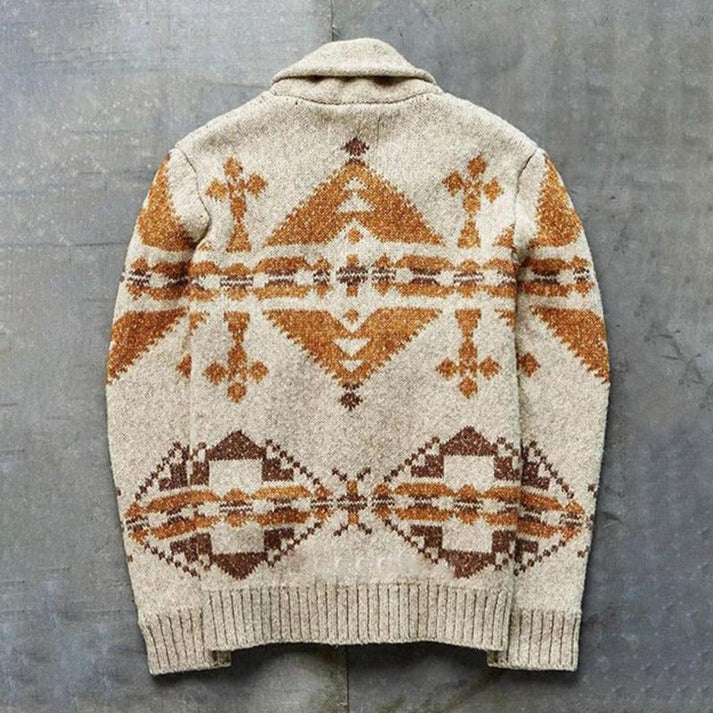 Jakker i vintagestil lavet af hyggeligt strikmateriale til mænd