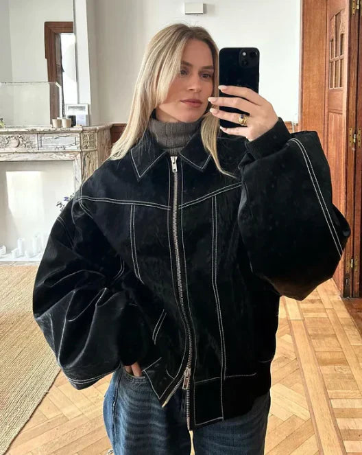 Birte - oversized lerjakke