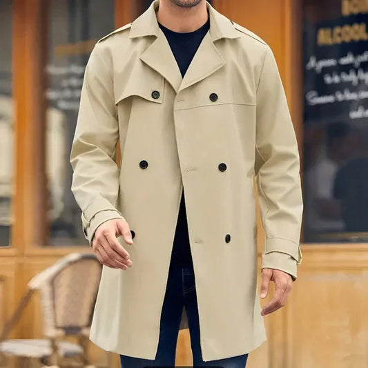 Klassisk vintertrenchcoat med dobbelte knapper - Leon