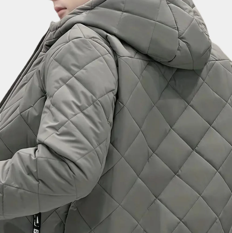 Elie - polstret jakke med fuld lynlås og hætte til mænd