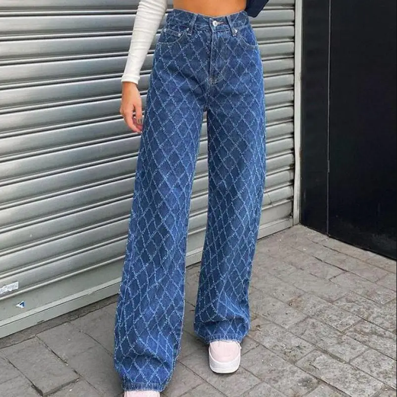 Luca - diamantformede jeans med høj talje