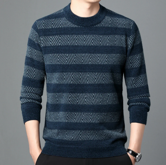 Luc – moderne strikket herresweater med mønster