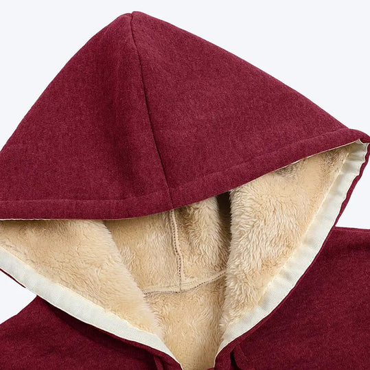 Lena l jakke med hætte, foret med kunstpels