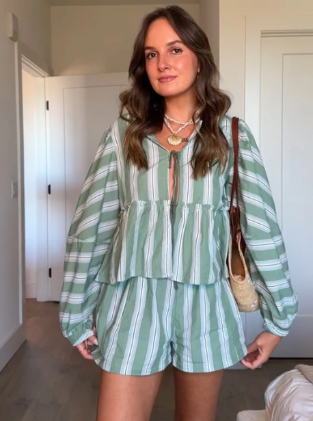 Elegant stribet sommerhat til kvinder