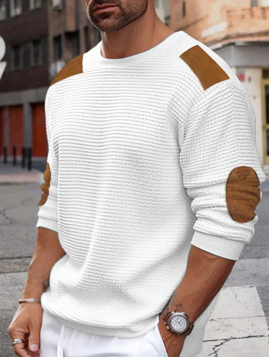 Adriel herre vaffelstrikket sweater