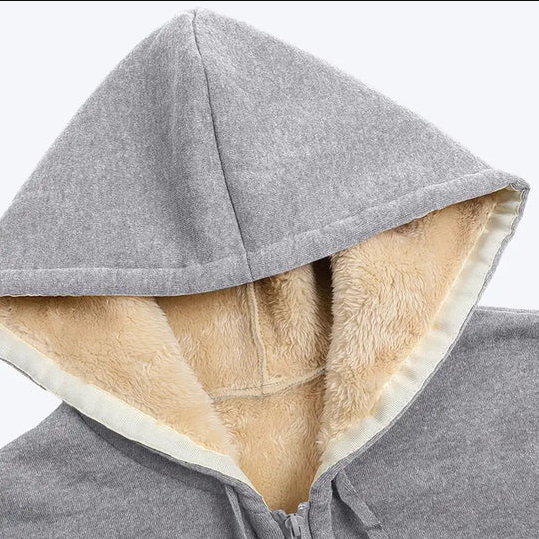 Lena l jakke med hætte, foret med kunstpels