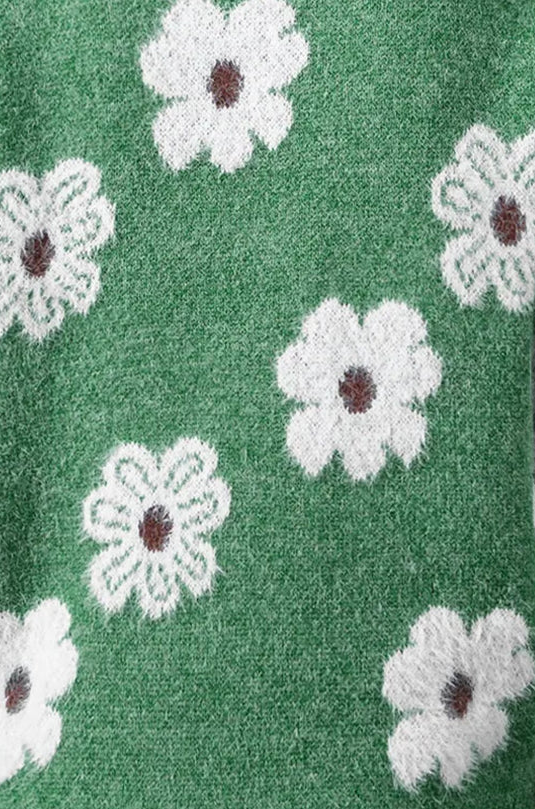 Margaret|-trøje med blomstermønster og halv lynlås