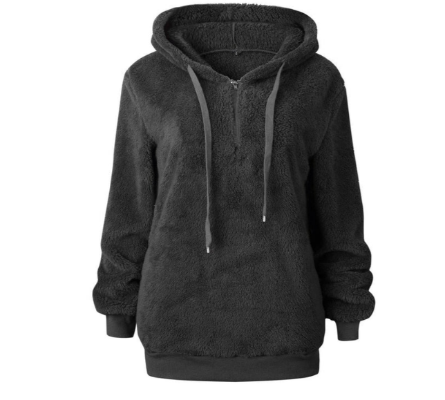 Zera - dame fleece sweatshirt med lynlås i nakken