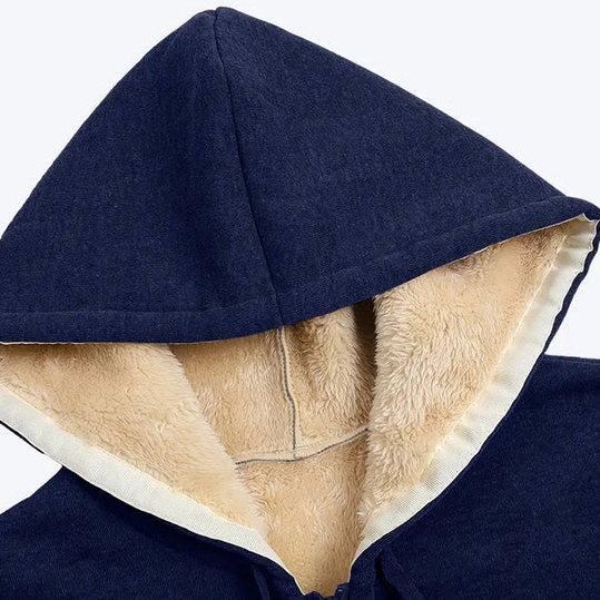 Lena l jakke med hætte, foret med kunstpels