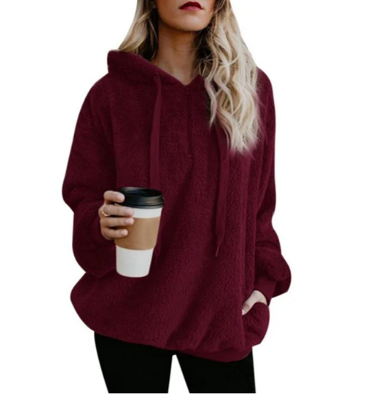 Zera - dame fleece sweatshirt med lynlås i nakken