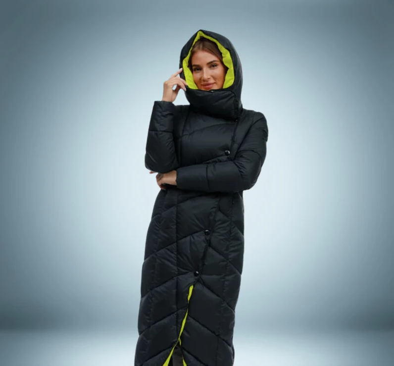 Eksklusiv parka med knaplukning