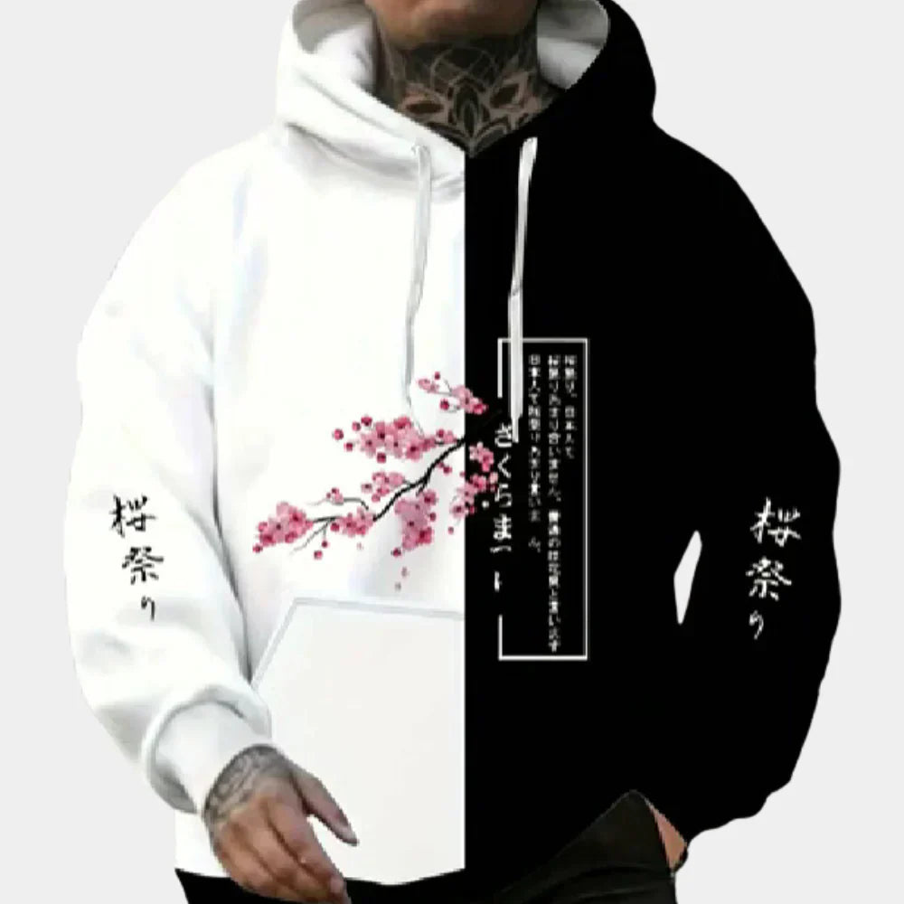 Bradley - afslappet hættetrøje med print til mænd