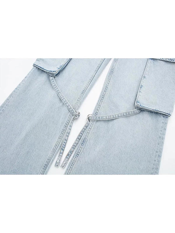 Brede jeans jessamine l med blondelukning