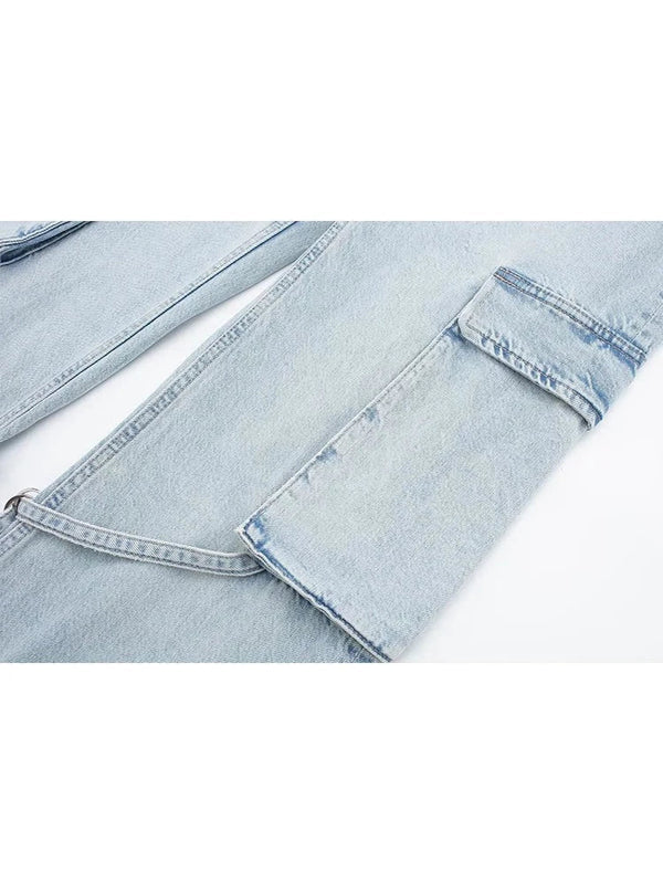 Brede jeans jessamine l med blondelukning