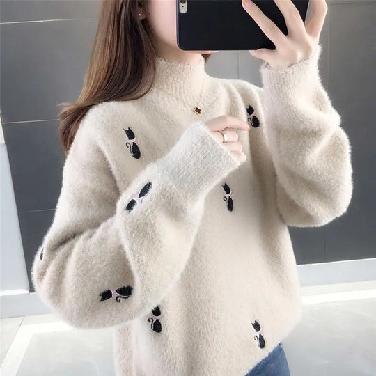 Kitty l fluffy killing rullekrave sweater