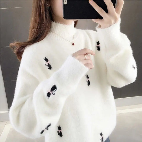 Kitty l fluffy killing rullekrave sweater