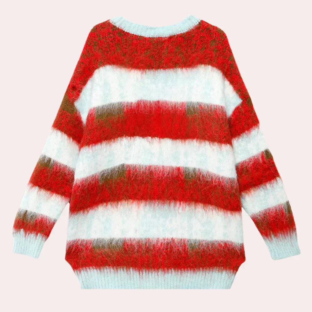 Niana - stribet julesweater til kvinder