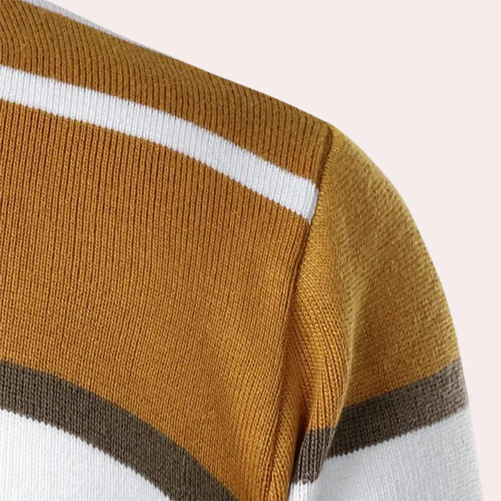 Meliko - afslappet stribet sweater til mænd