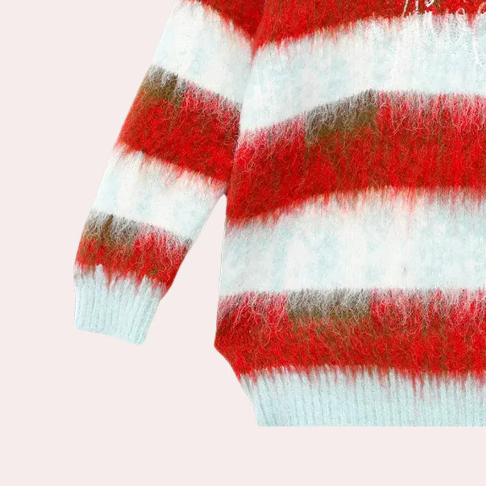 Niana - stribet julesweater til kvinder