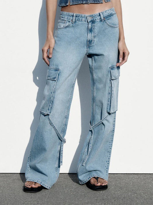 Brede jeans jessamine l med blondelukning