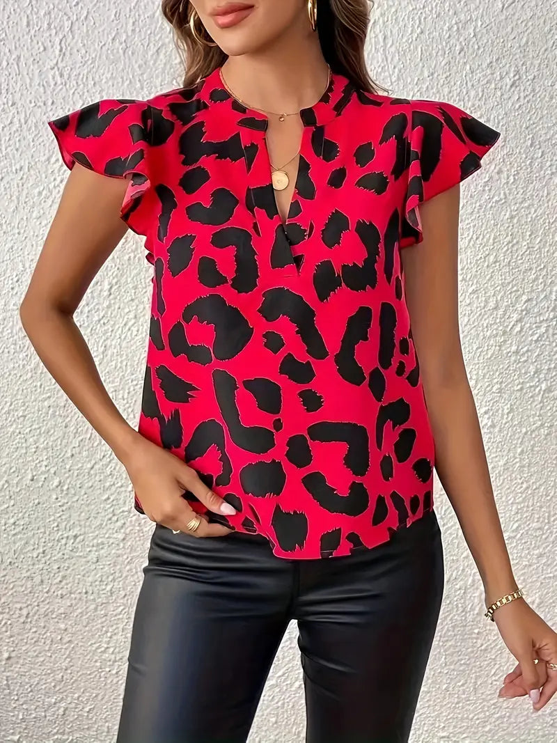 Laylia | Afslappet bluse med leopardprint