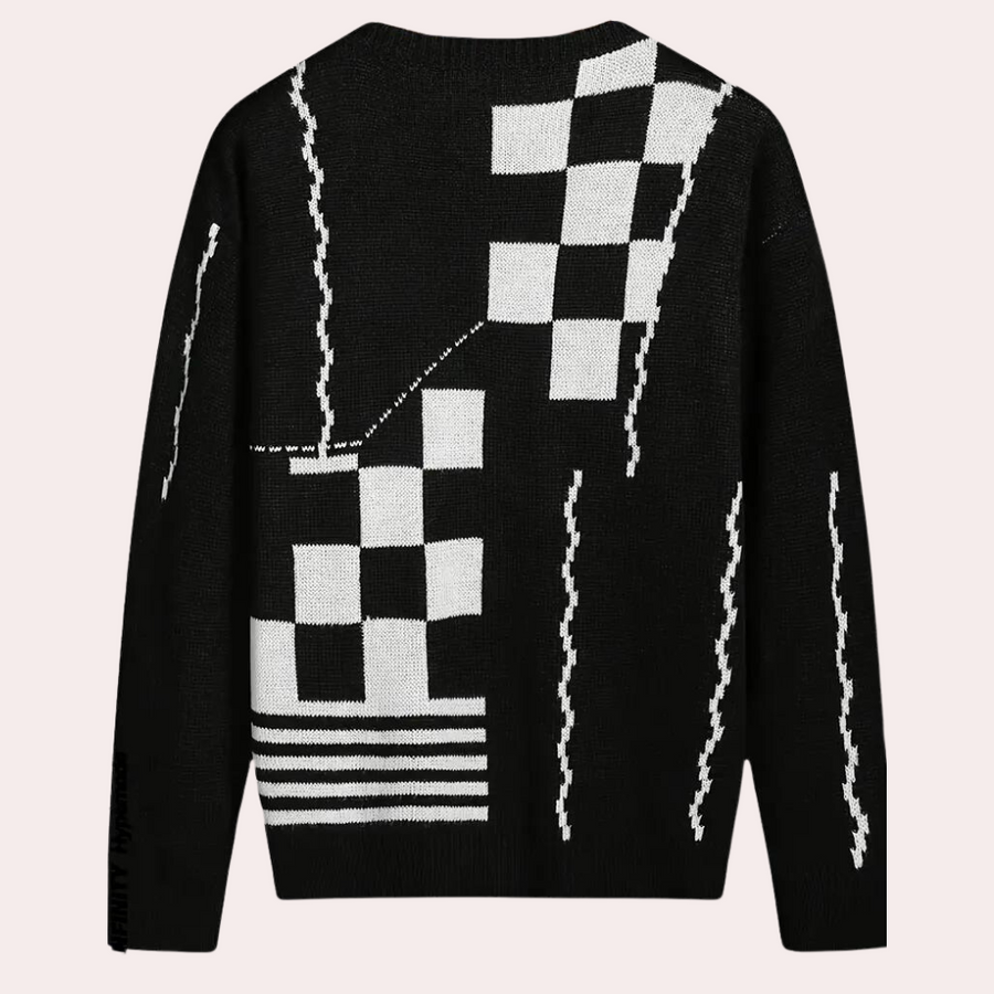 Keion - stribet cardigan til mænd