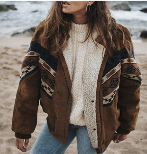 Boho winter - boho vinterfrakke med etnisk mønster