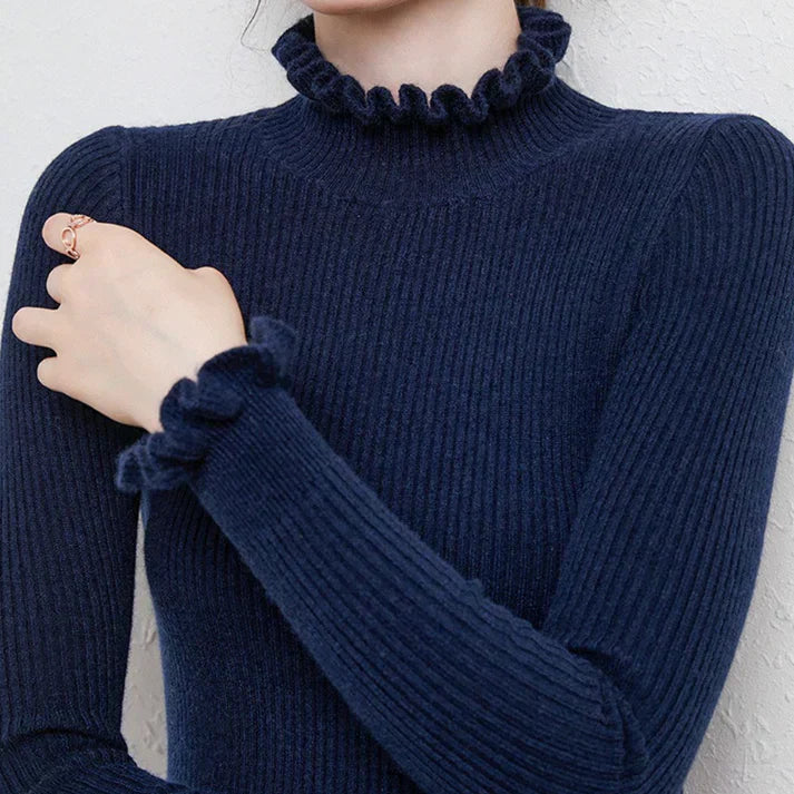 Cashmere sweater - med et elegant twirl design til stilfulde kvinder
