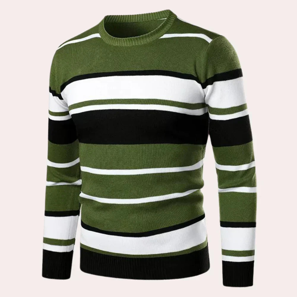 Meliko - afslappet stribet sweater til mænd