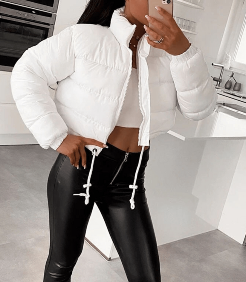 Kort pufferjakke med snøre - bære