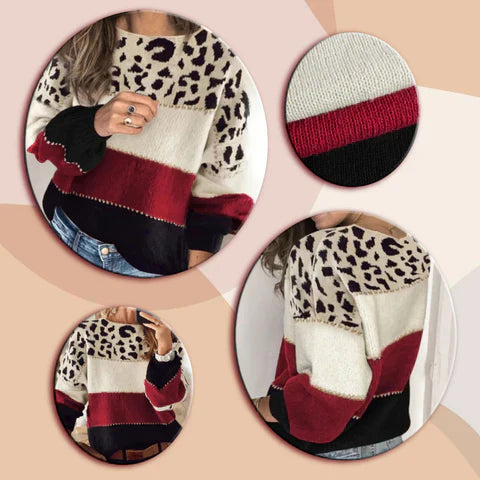 Janssen - elegant trøje med leopardprint