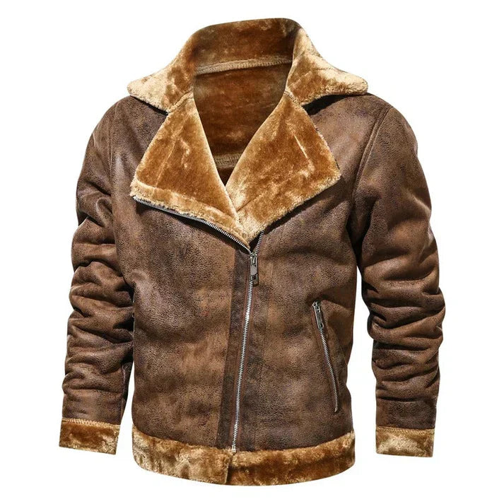 Casual bomber-stil læderjakke til mænd | perfekt til afslappede dage