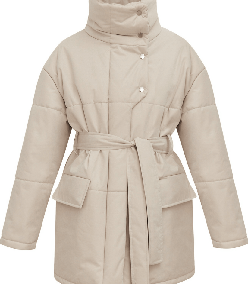 Vintage puffer kontorjakke med bælte - Zuzanna