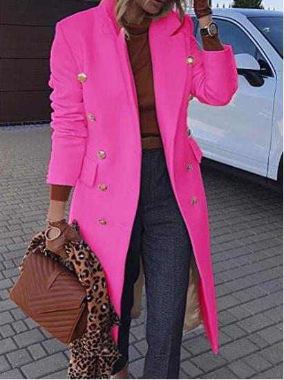 Chiara - uldfrakke med revers, knaplomme og lange ærmer til kvinder